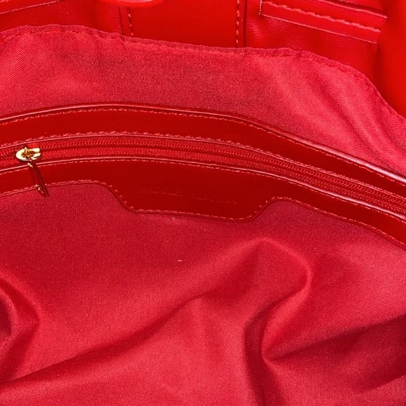 Red and gold badgly Mishka bumpling Handbag - Picture 7 of 14